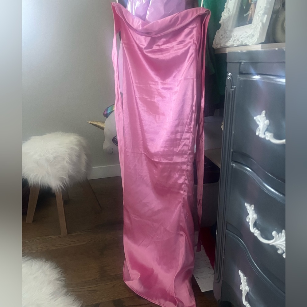 Size 2 silk pink strapless dress. Princess poly. Worn once. True to size.